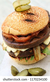 Prepared Vegan Seitan Burger Meal