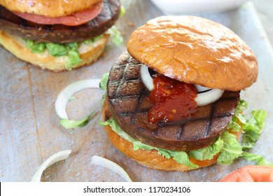 Prepared Vegan Seitan Burger Meal