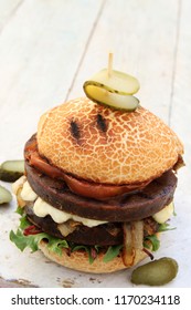 Prepared Vegan Seitan Burger Meal