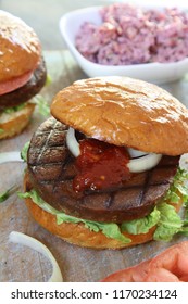 Prepared Vegan Seitan Burger Meal