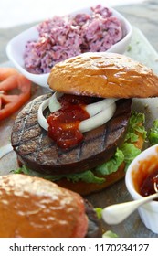 Prepared Vegan Seitan Burger Meal