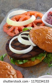 Prepared Vegan Seitan Burger Meal