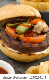 Prepared Vegan Seitan Burger Meal