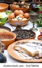 Preparing Ancient Roman Food - Eggs, Fish, Beans, Etc...