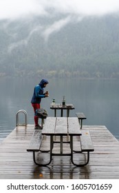 Preparing Coffee Near The Lake In Olympic National Park