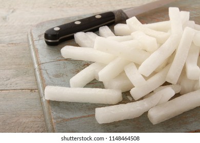 Preparing Fresh White Raddish