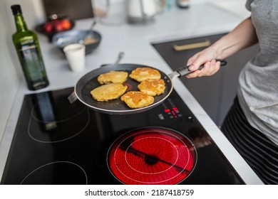 Preparing Healthy Banana Pancakes For Breakfast