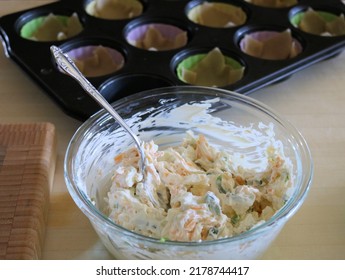 Preparing Home Made Jalapeno Popper Wonton Cups To Bake