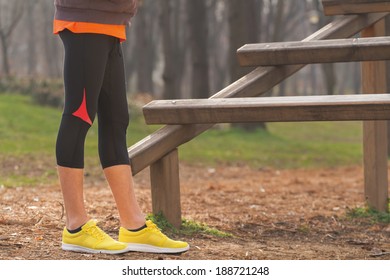 Preparing for jogging/exercise.