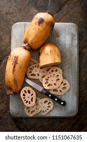 Preparing Lotus Root Vegetable