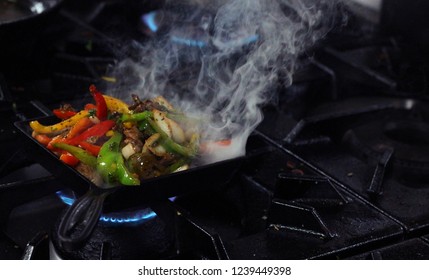 Preparing Mexican Sizzling Fajitas