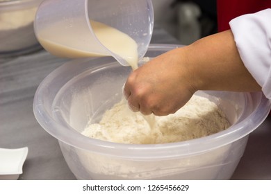 Preparing organic bread with people in the kitchen - Powered by Shutterstock