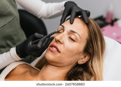 Preparing for perfect brows, eyebrow design prior to microblading