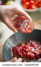 Preparing Raspberry Vinaigrette Dressing
