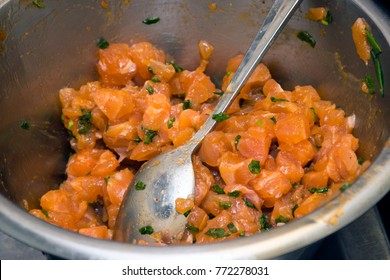 Preparing A Salmon Tartar