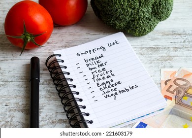 Preparing the shopping list before going to buy the groceries. 