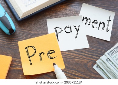 Prepayment is shown on a business photo using the text