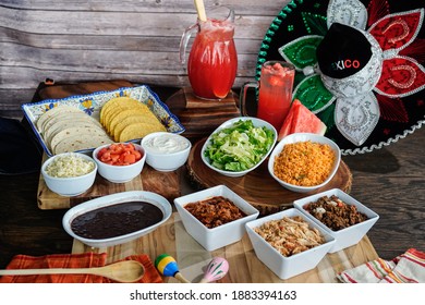 Preperation of fresh spanish mexican food with lots of veggies