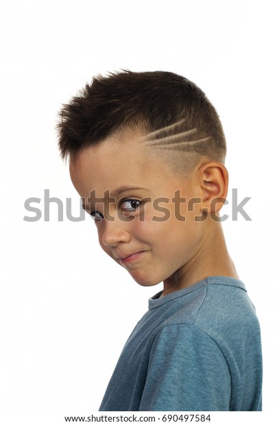 Preschool Boy Trendy Haircut Isolated On Stock Photo Edit Now