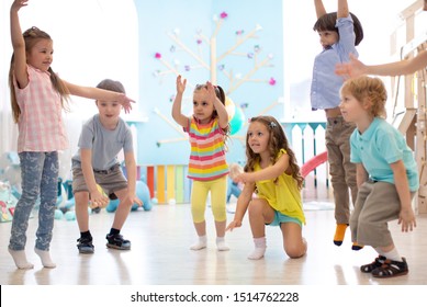 Preschool children group in day care centre. Active games for kindergarten kids - Shutterstock ID 1514762228