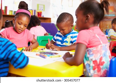 Preschool class in South African township, close-up - Shutterstock ID 305457077