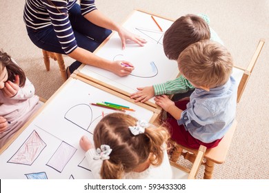 Preschoolers learn letters - Shutterstock ID 593433308