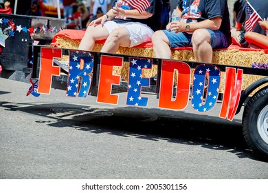 Prescott, Arizona, USA - July 3, 2021: Freedom Float in the 4th of July parade