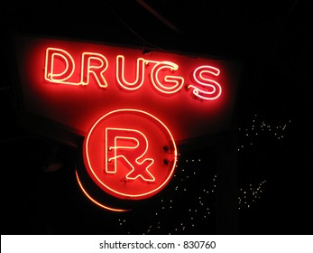 Prescription Drugs Rx Neon Sign