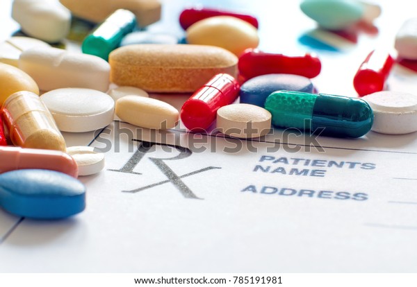 Prescription pills with\
prescription paper