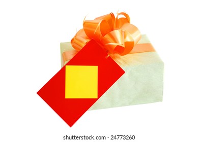present empty tag with a gift wrap