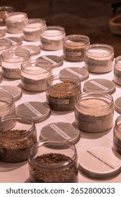 Presentation Of Different Floors For Bread Baking In A Bakery