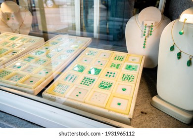 Presentation Of Emeralds In A Store, Bogota, Colombia