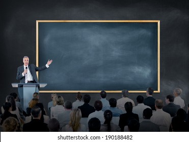 Presentation Of A Speaker To A Large Group Of Business People