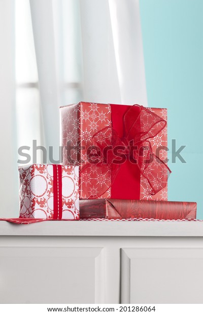 Presents On Dresser Front Window Inside Stock Photo Edit Now