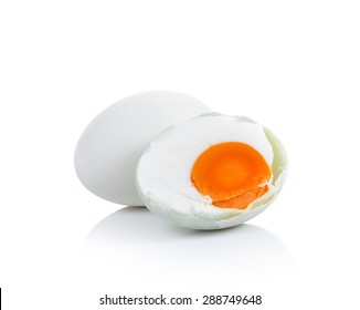 Preserved  Duck Egg On White Background