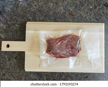 Preserved Fresh Venison Meat In A Vakuum Bag