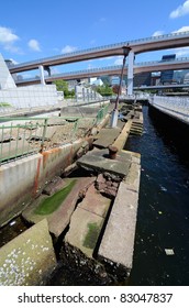 Preserved Rubble From The Great Hanshin Earthquake Of 1995 At Earthquake Memorial Park In Kobe, Japan.