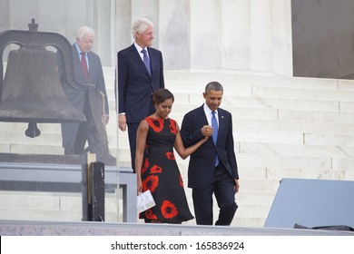 President Barack Obama, Michelle Obama, Presidents Jimmy Carter And Bill Clinton Commemorate The 50th Anniversary Of The March On Washington For Jobs And Freedom August 28, 2013 In Washington, DC.  