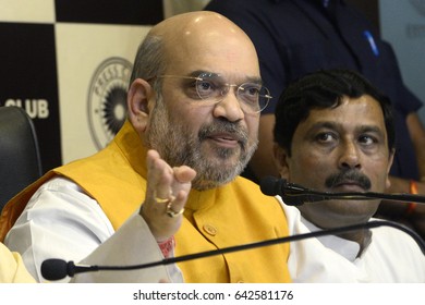 President Of Bharatiya Janta Party Amit Shah During A Press Meets On April 26, 2017 In Calcutta, India.