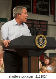 President George W. Bush At A Rally In Iowa - November 3, 2006