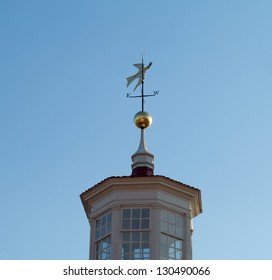 President George Washington Home At Mount Vernon In Virginia With Detail Of Weathervane And Dove With Leaf