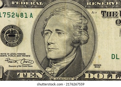 President Hamilton Face On Ten Dollar Stock Photo 2176267559 | Shutterstock