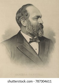 President James Garfield, 1881, The 20th US President. In His Inaugural Address He Promoted Civil Rights Of African-Americans, The Gold Standard, Public Education, And Denounced Mormon Polygamy