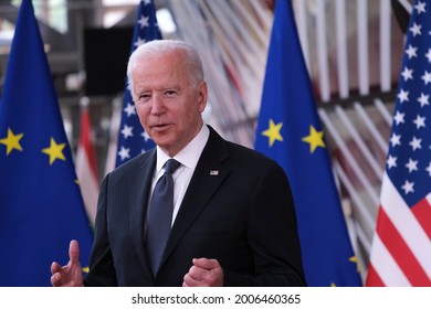 President Joe Biden arrives for the United States-European Union Summit at the European Council in Brussels, Belgium on June 15, 2021.