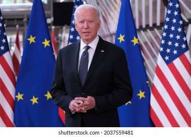 President Joe Biden arrives for the United States-European Union Summit at the European Council in Brussels, Belgium on June 15, 2021.