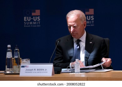 President Joe Biden attends the European Union Summit at the European Council in Brussels, Belgium on Tuesday, June 15, 2021