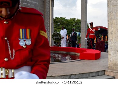 President Maithripala Sirisena Wreath For National War Memorial During A Commemoration Ceremony To Mark The 10th Anniversary In Battaramulla In Colombo, Sri Lanka, 19 May 2019