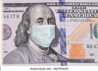President on banknote in medical mask - Shutterstock ID 1867904239