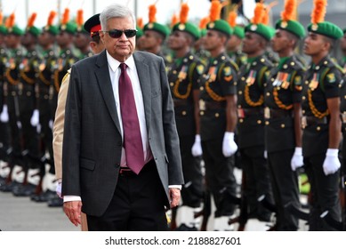President Ranil Wickremesinghe Made His First Official Visit To The Army Headquarters Complex Akuregoda In Pelawatta, Battaramulla. Colombo, Sri Lanka On 9th August 2022