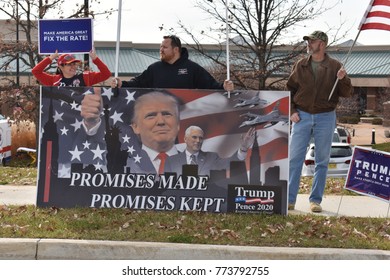 President Trump Supporters gathering for President Trumps tax reform speech at St. Charles Convention Center in St. Charles Missouri 11/29/2017